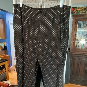 J.Jill Ponte Knit large black dot pants slim ankle